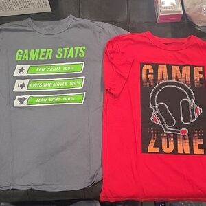 The Children's Place Gray and Red Gamer Tees